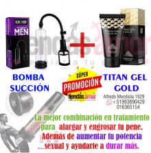 BOMBA DE SUCCION DE PENE TITAN GEL AGRANDADOR PACK